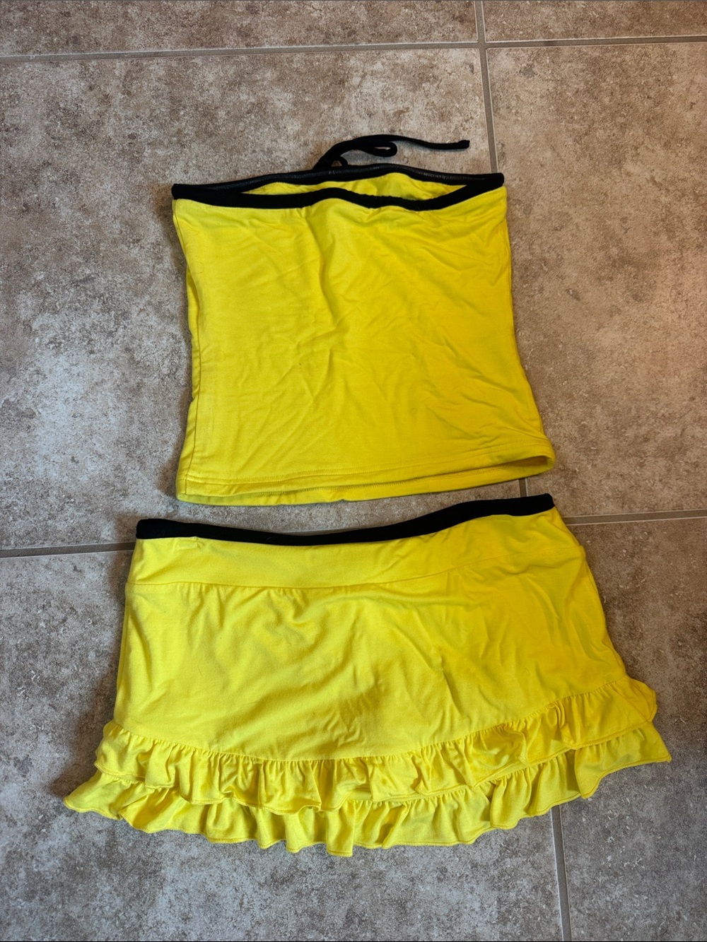 I.AM.GIA Yellow Two-Piece Skirt Set with Black Trim - Picture 2 of 3